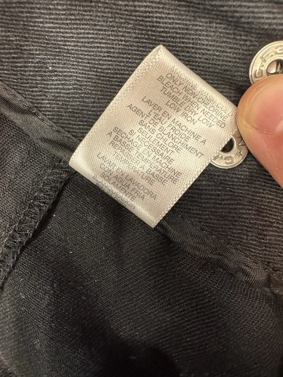 Vintage Michael Kors Zipper Pockets Black Straight Leg Denim Pants Women's