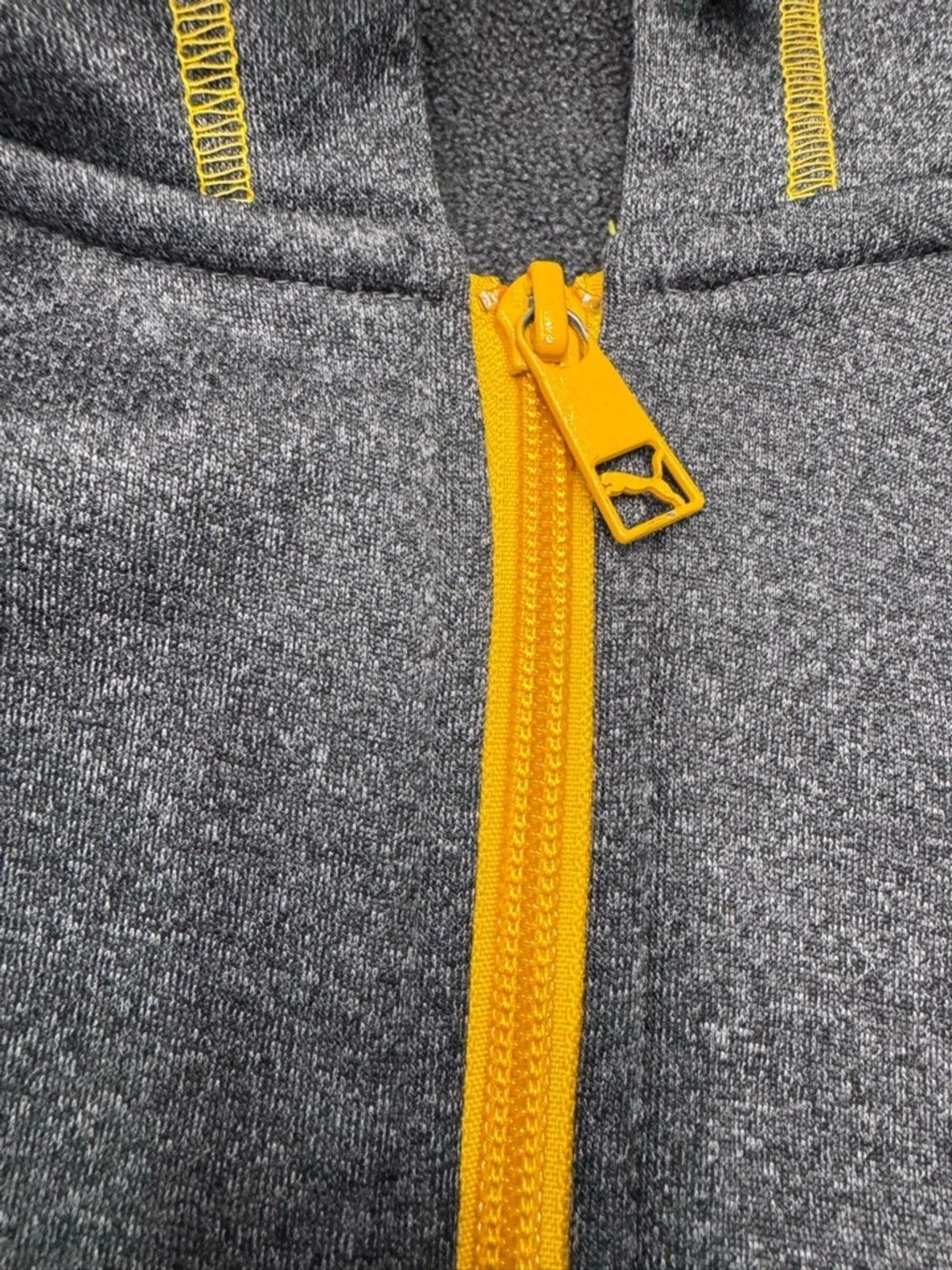 Puma WarmCell Zip Up Hoodie Men’s XXL Gray Yellow Logo Athletic Full Zip
