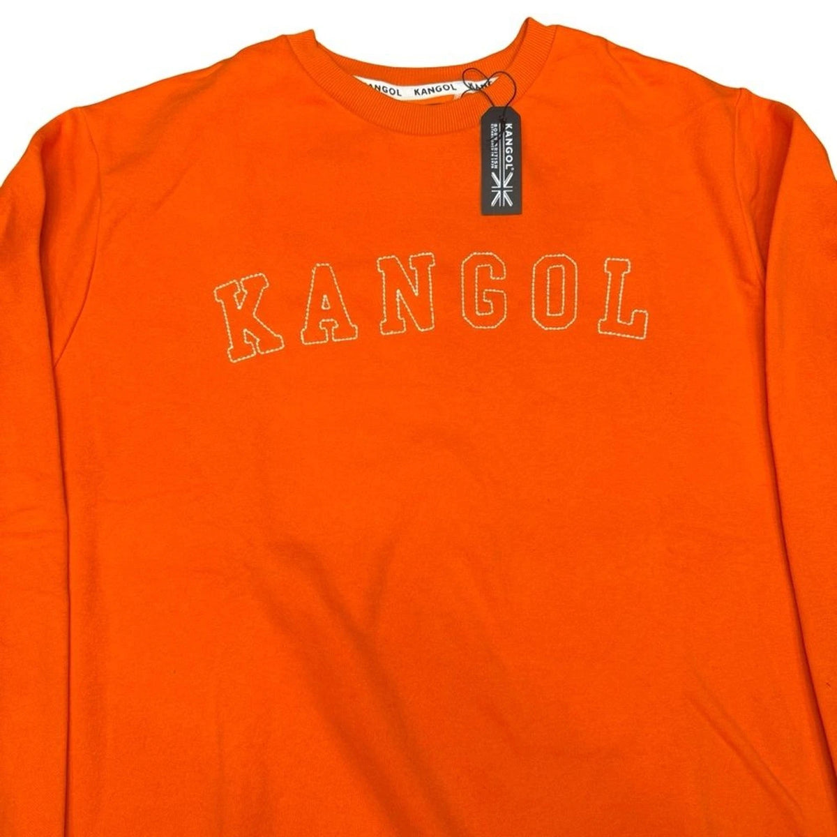 Kangol Men’s Crewneck Sweater XL Orange Logo Streetwear Pullover BNWT
