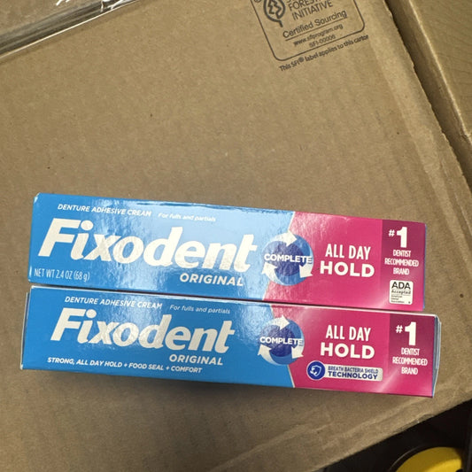 2-Pack Fixodent Complete Original Denture Adhesive Cream — 2.4 oz Each — Sealed2