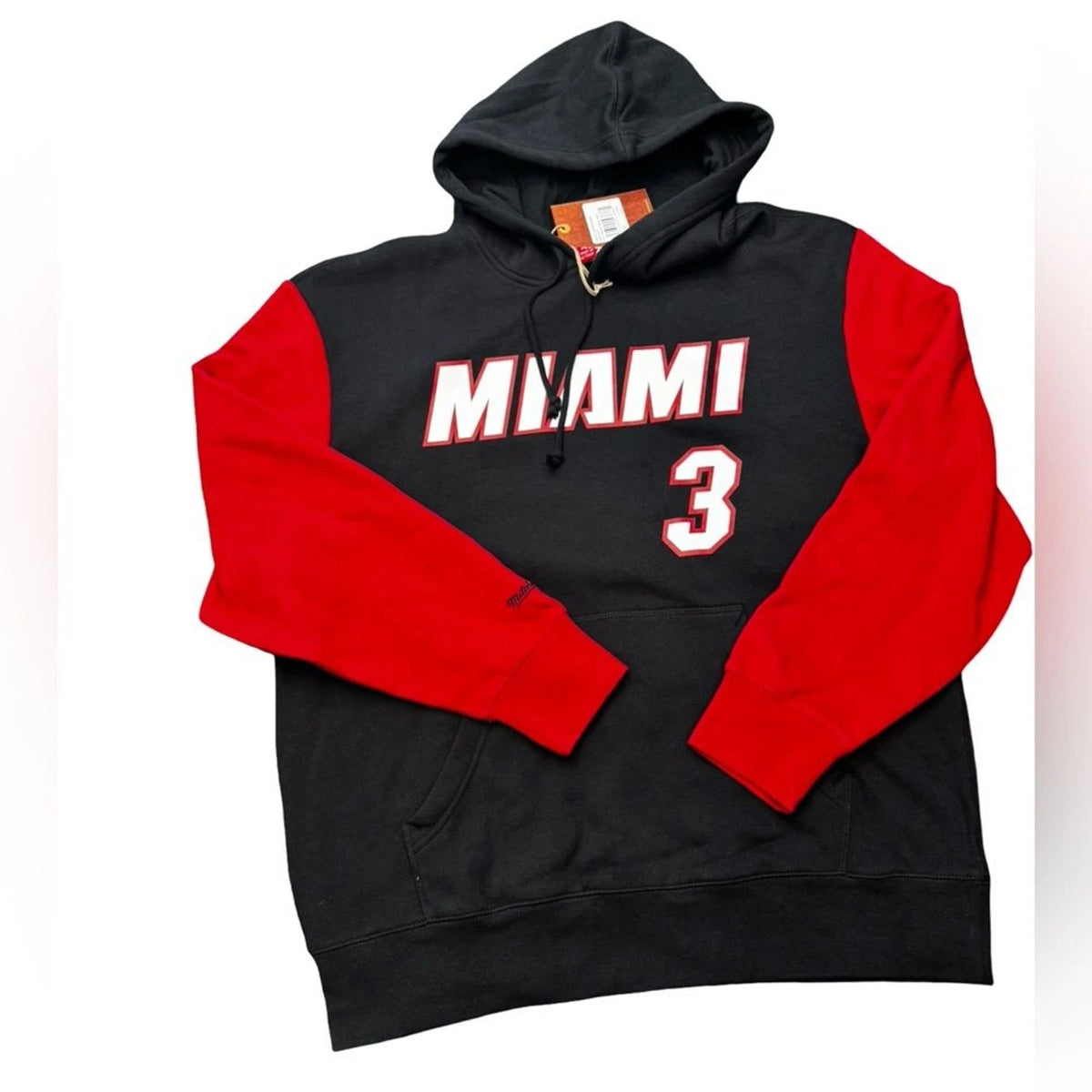 Mitchell & Ness Dwyane Wade Miami Heat Hoodie Black Red Size XL BNWTV