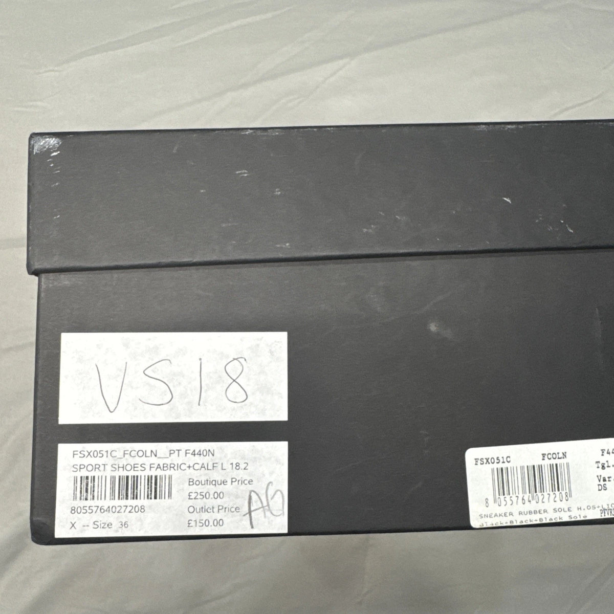 Versace Versus Lionhead Safety Pin Black Fabric & Leather Sneaker Size 36 US 6