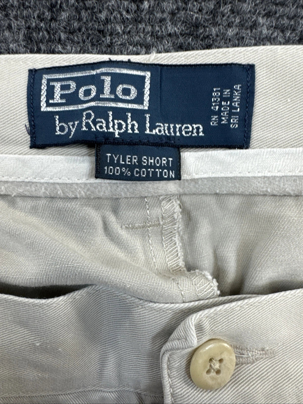 Polo Ralph Lauren Tyler Shorts Mens 38 Khaki Pleated Chino 100% Cotton
