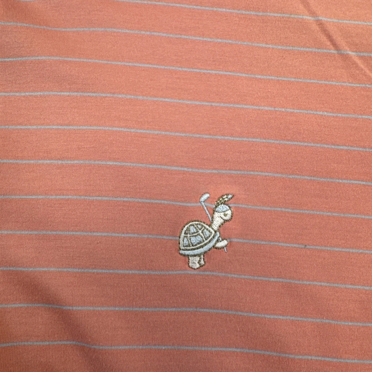 Fairway & Greene Signature Golf Polo Mens XL Coral Striped Turtle BNWOT