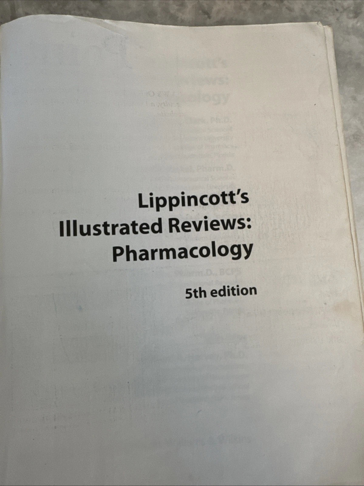 Lippincott’s Illustrated Reviews Pharmacology 5th Edition Paperback