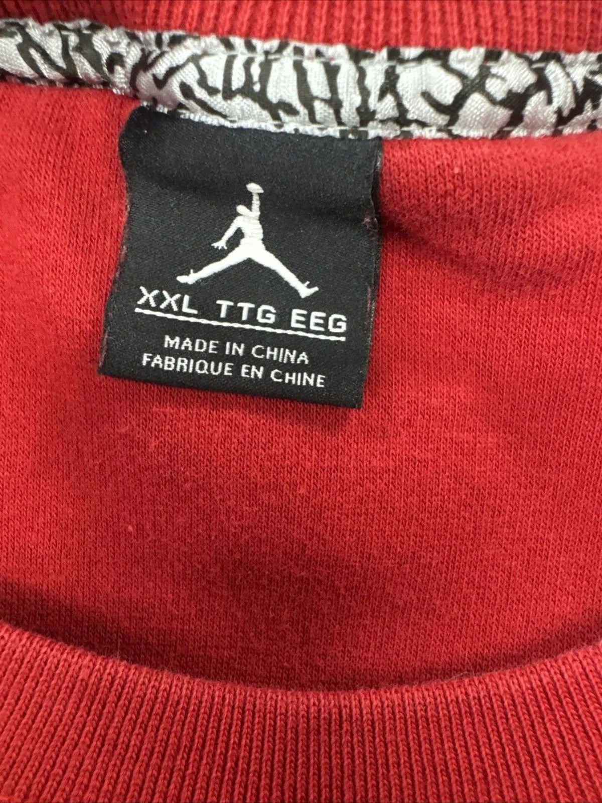 Jordan Jumpman Fleece Crewneck Men’s 2XL Red Black Embroidered EUC