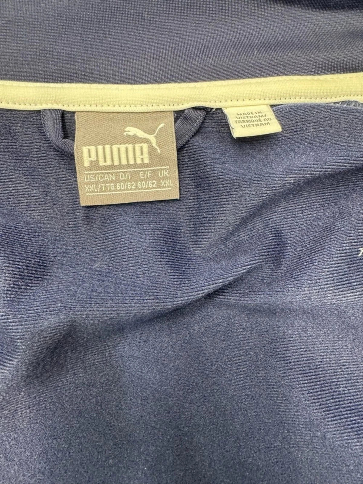 Puma Navy Track Jacket Mens XXL White Stripe Full Zip Athletic Classic Style