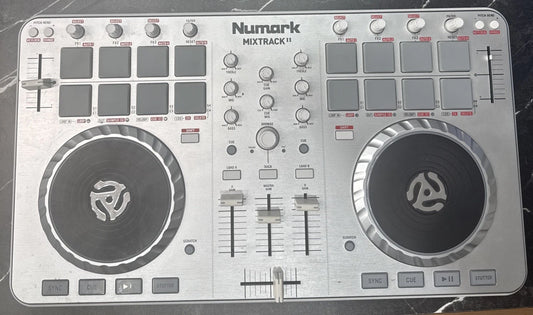 Numark Mixtrack II 2-Deck DJ Controller 16 Pads USB Filter Pitch Control Silver