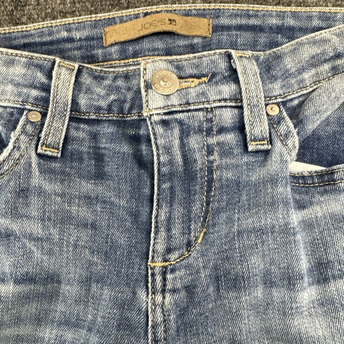 Joe’s Jeans Women’s 26 Blue Distressed Skinny Stretch Denim Raw Hem