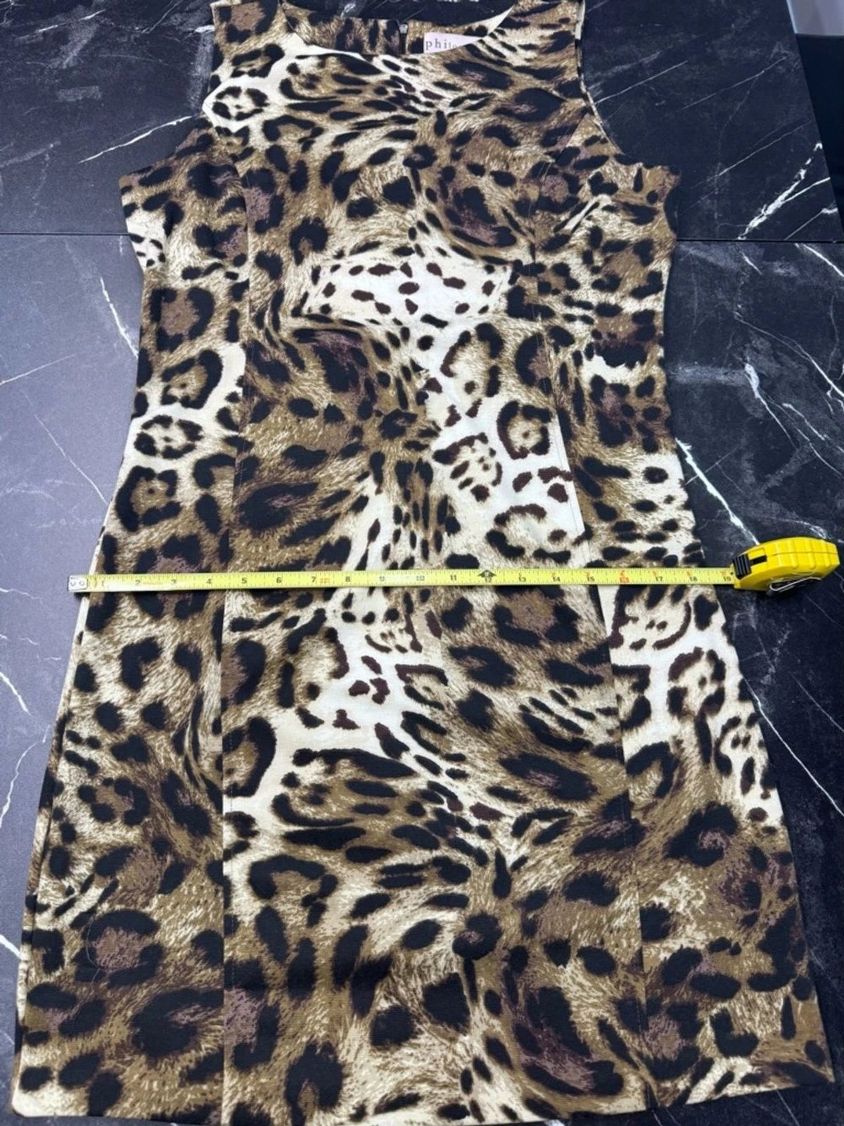 Philosophy Leopard Print Shift Mini Dress Women's 12 Sleeveless Party Chic EUC