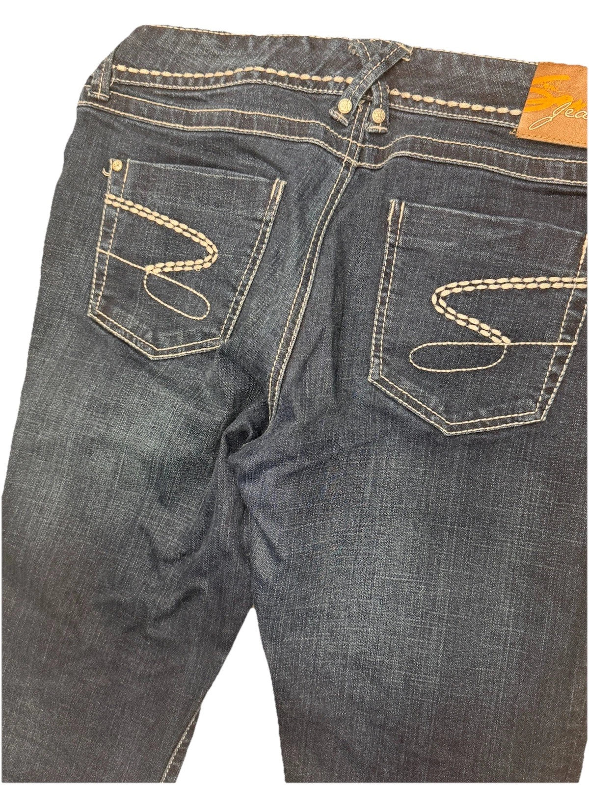 Vintage Seven For All Mankind Skinny Jeans Womens 10 Blue White Stitching Y2K EU