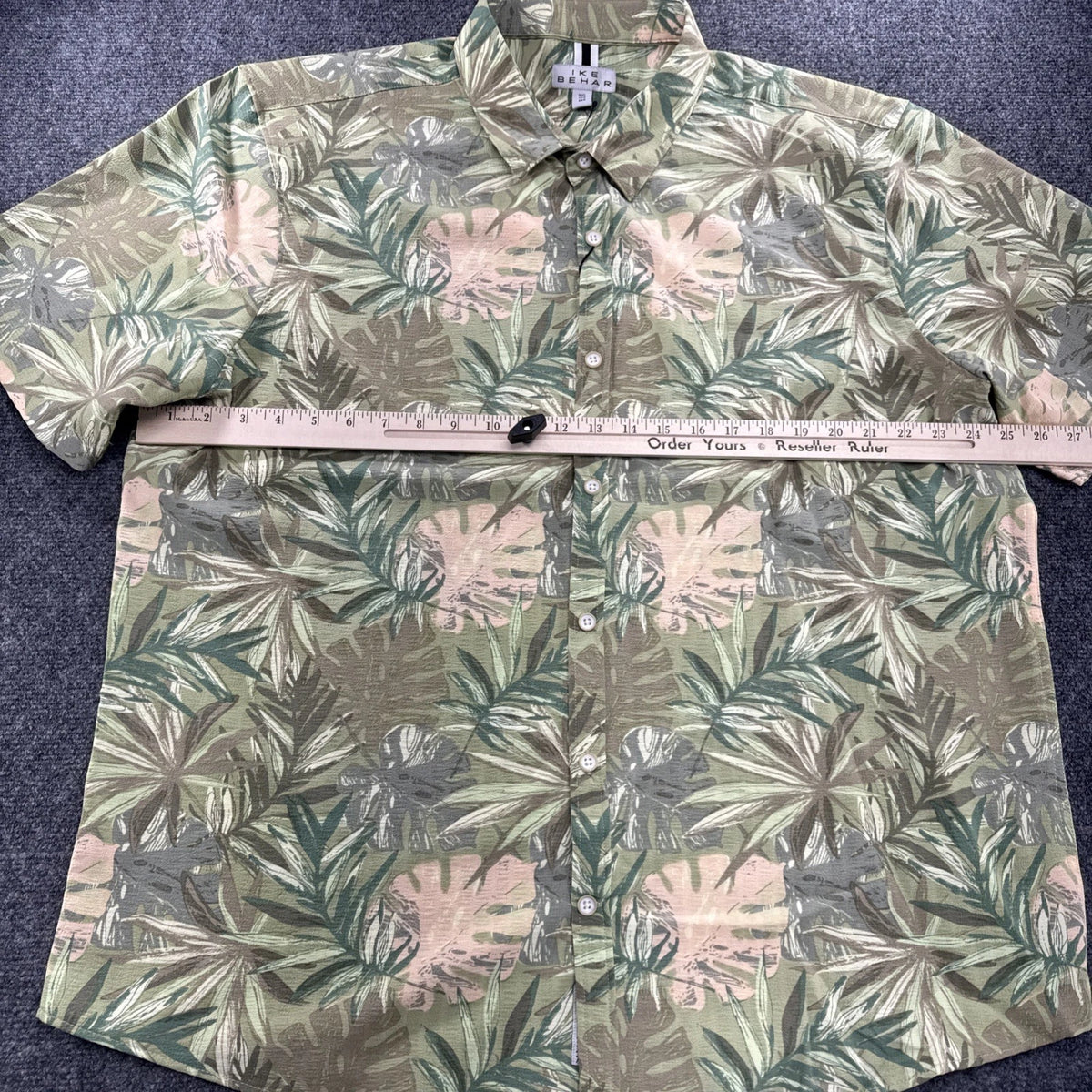 Ike Behar Shirt Mens XXL Tropical Floral Palm Hawaiian Resort Green NWOT