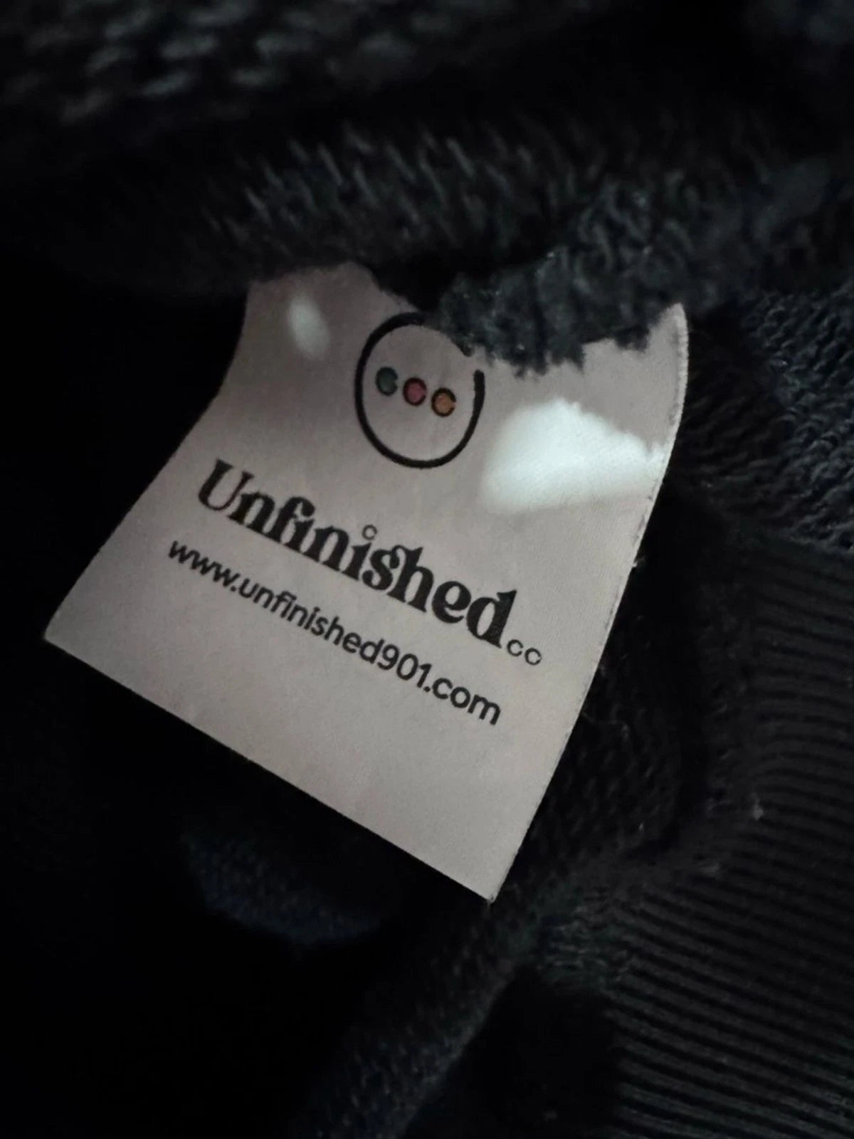 Unfinished Black Oversized Hoodie XL Graphic Made in Portugal Heavyweight Cotton