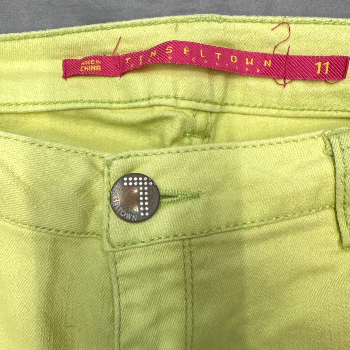 Vintage Tinseltown Yellow Slim Fit Jeans Women's 11 Y2K 90s Denim Pants EUC