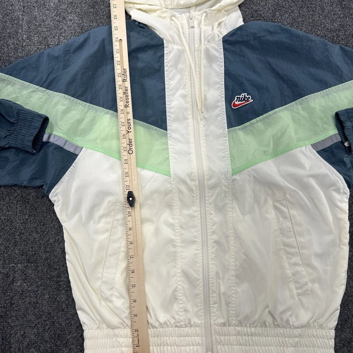 Nike Windrunner+ Jacket Mens S White Green Reflective CZ0781-133