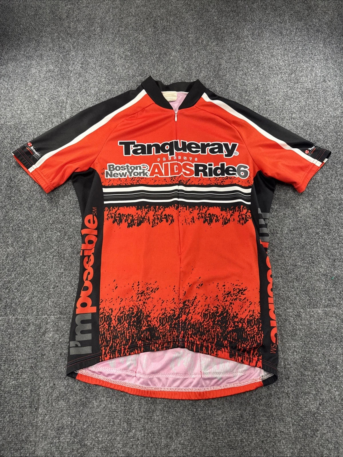 Vintage AIDS Ride 6 Tanqueray Cycling Jersey USA Made Bike Shirt M