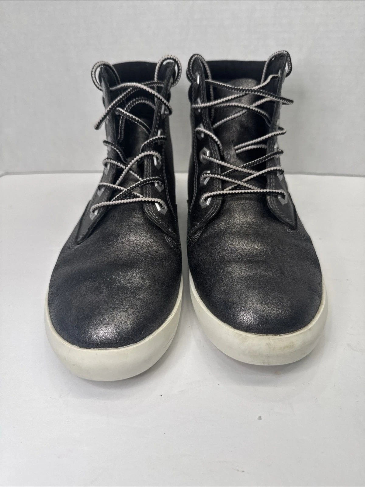 Timberland Dausette A1QIV Women’s 7.5 Black Metallic Leather Sneaker Boots