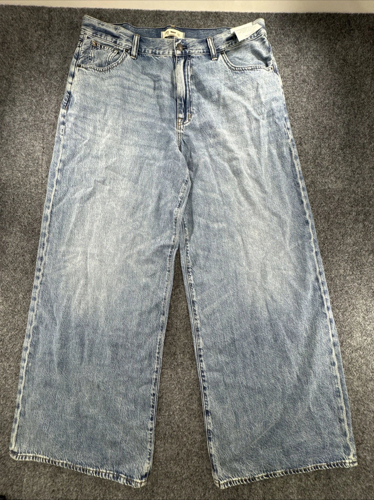 Madewell Superwide-Leg Jeans Women W32 High Rise Wide Leg Light Wash NWT