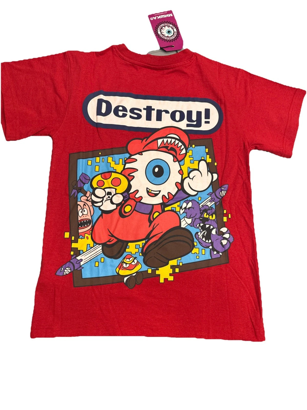 Mishka Destroy Video Game Keep Watch Tee Red Small NWT Streetwear Graphic