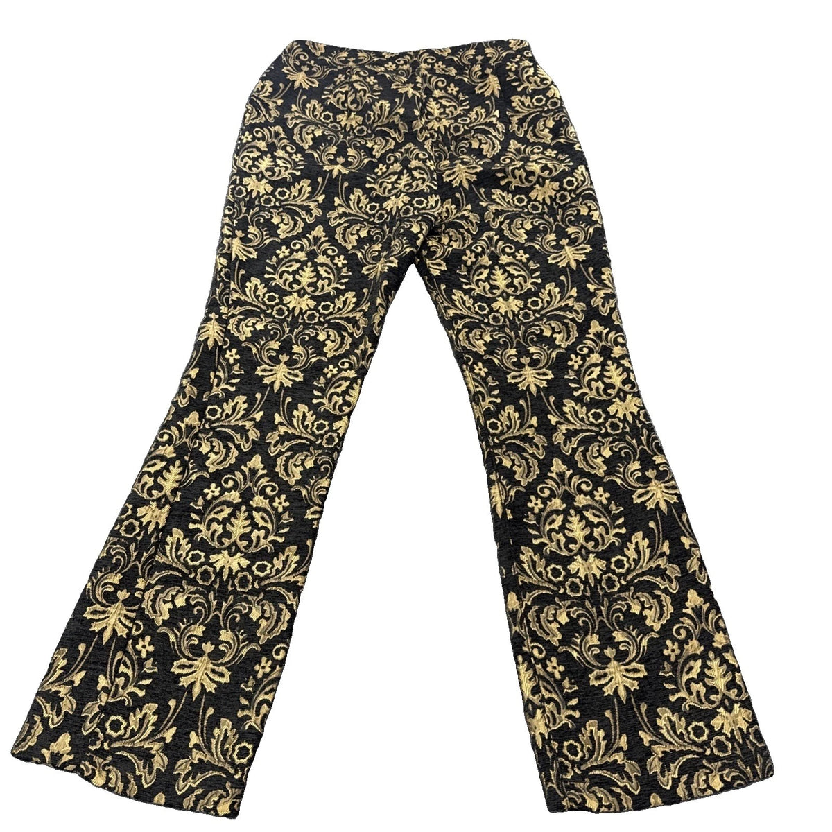 Urban Outfitters Damask Jacquard Cropped Pants Women’s Size 2 Black Gold