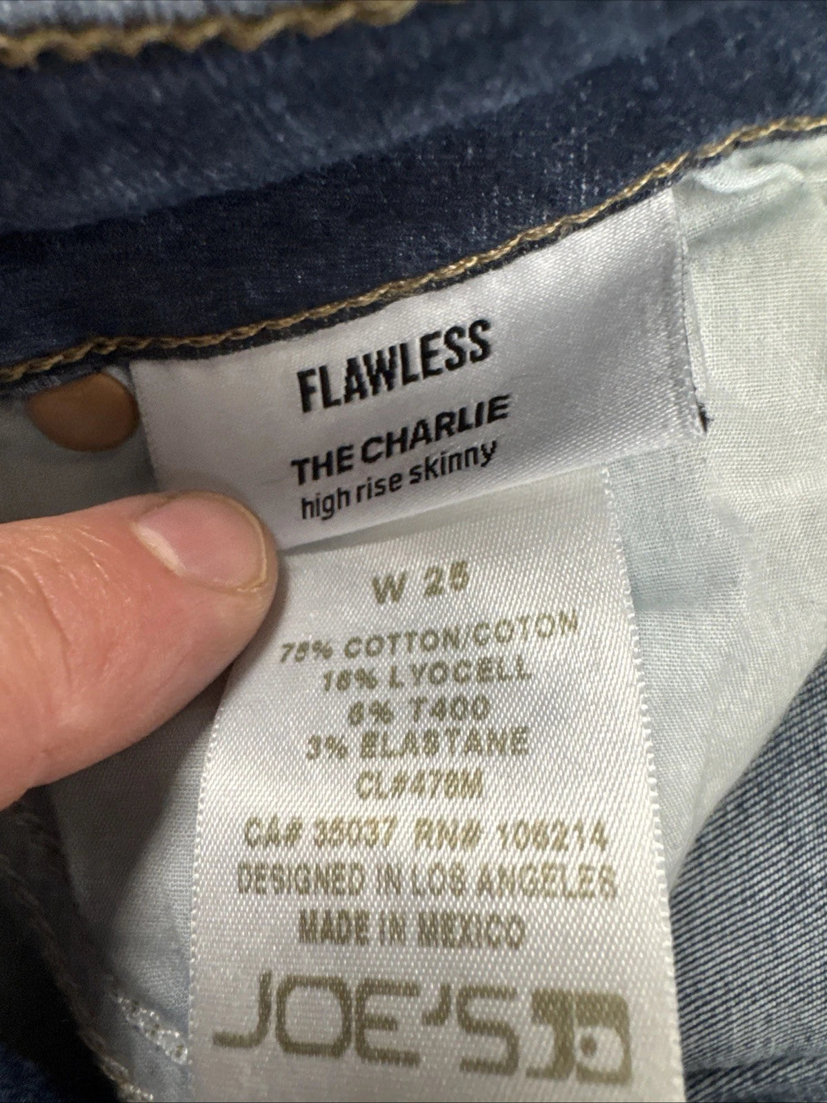Joe's Jeans Charlie High Rise Skinny Distressed Women's 25 Flawless
