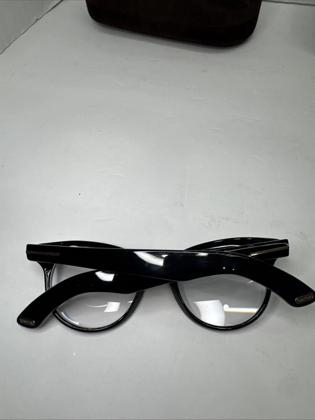 Tom Ford TF5378 001 Eyeglasses Black Gold Cat Eye 49-20-145 Italy w Case