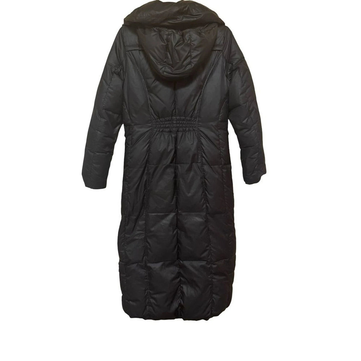 Cole Haan Down Puffer Coat Women’s S Black Detachable Hood Flawed