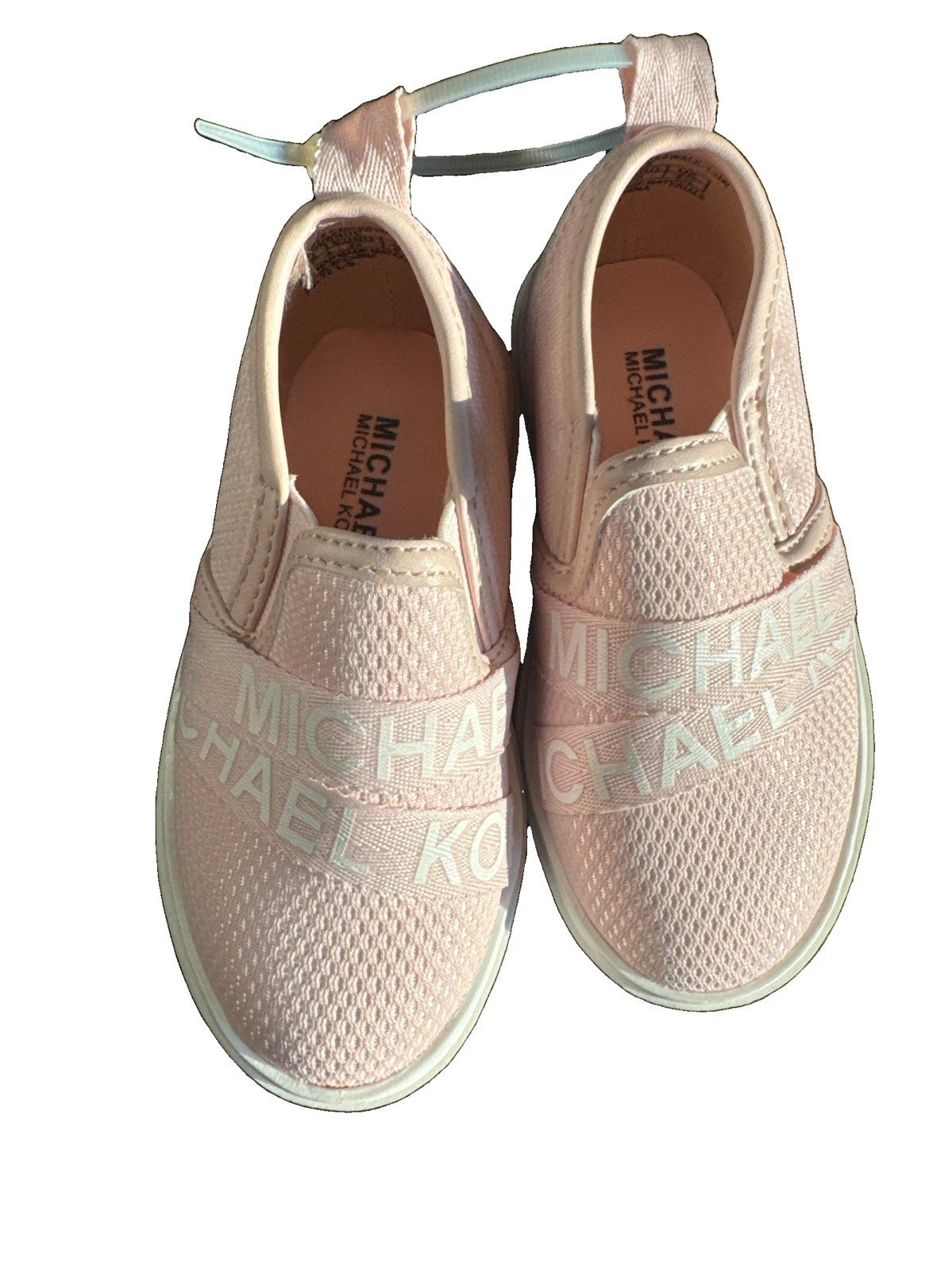 Michael Kors Toddler Girls Slip On Sneakers Size 7T Pink Logo Mesh NWOB