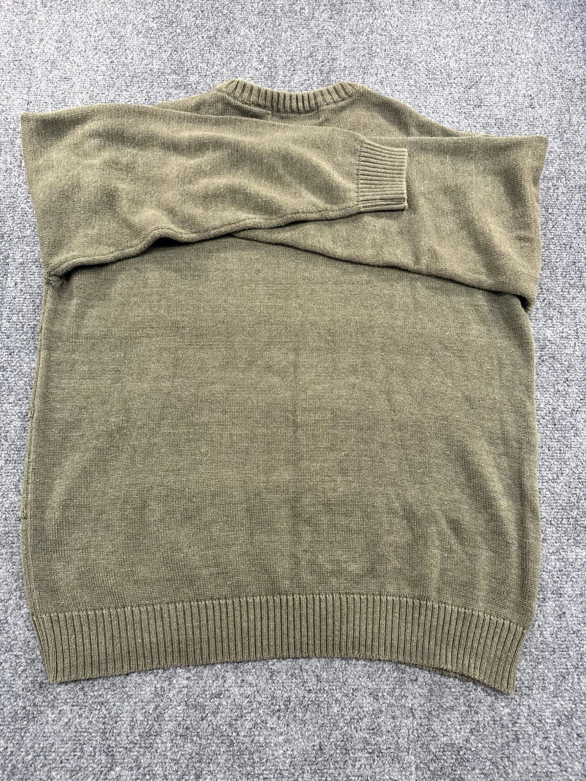 Oscar de la Renta Men's Green Textured Knit Crewneck Sweater XXL Pre-Owned