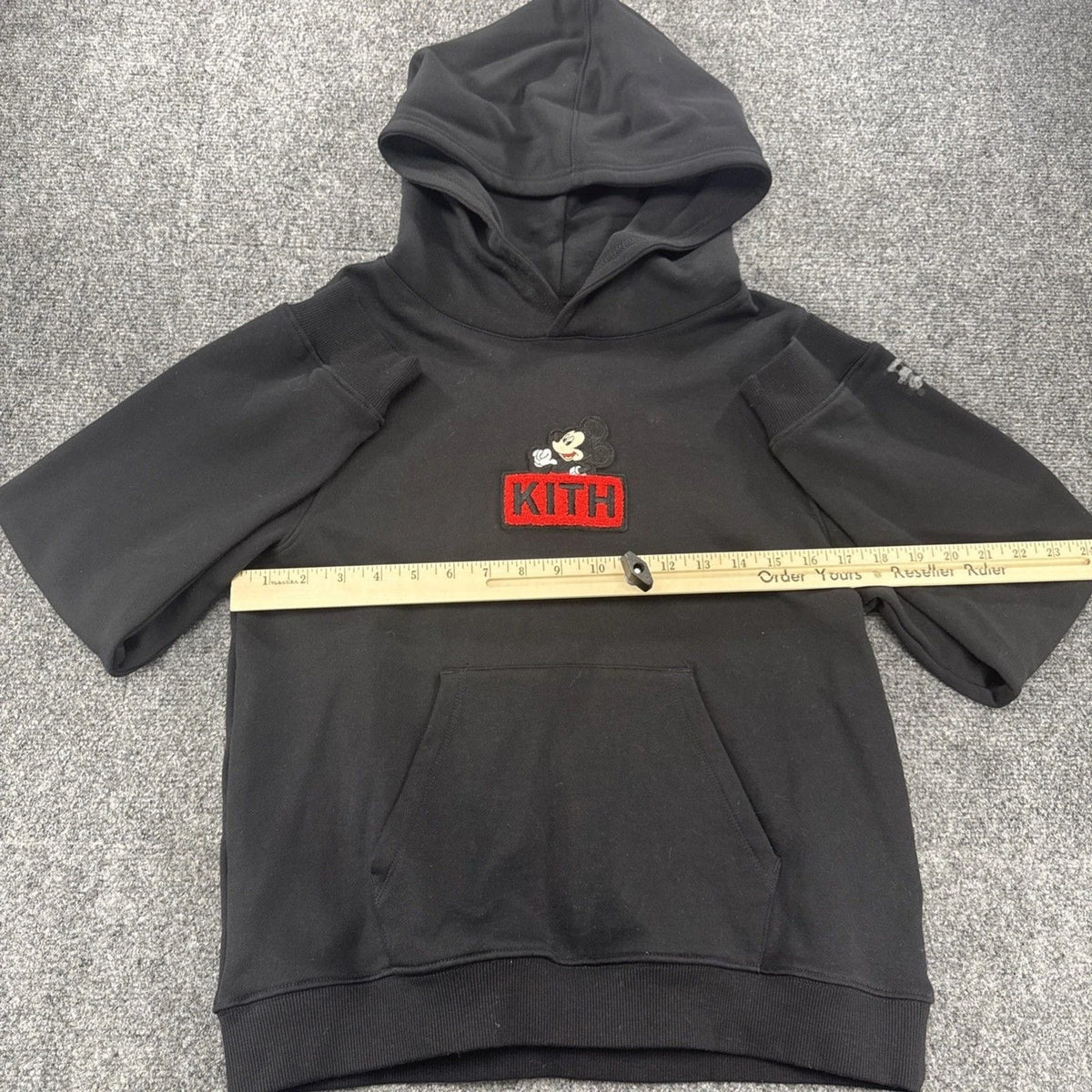 Kith x Disney Mickey Mouse Box Logo Hoodie Kids XL 14-16 Black NWOT Hype