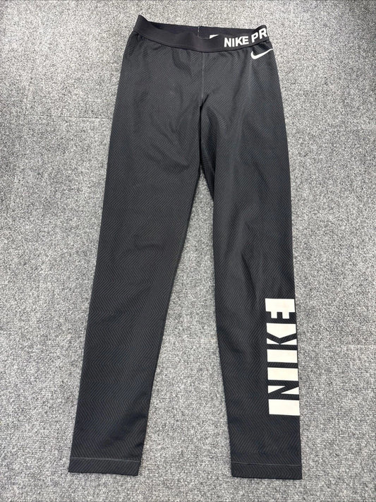 Nike Pro Women's Medium Dri-FIT Black NIKE Graphic Compression Leggings 856238