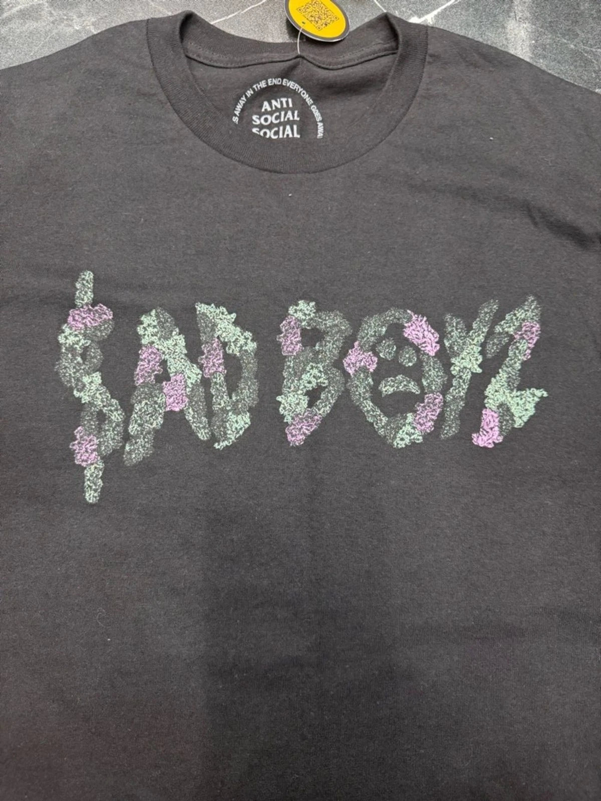 Anti Social Social Club x Sad Boyz Floral Graphic T Shirt Mens XL Black NWT