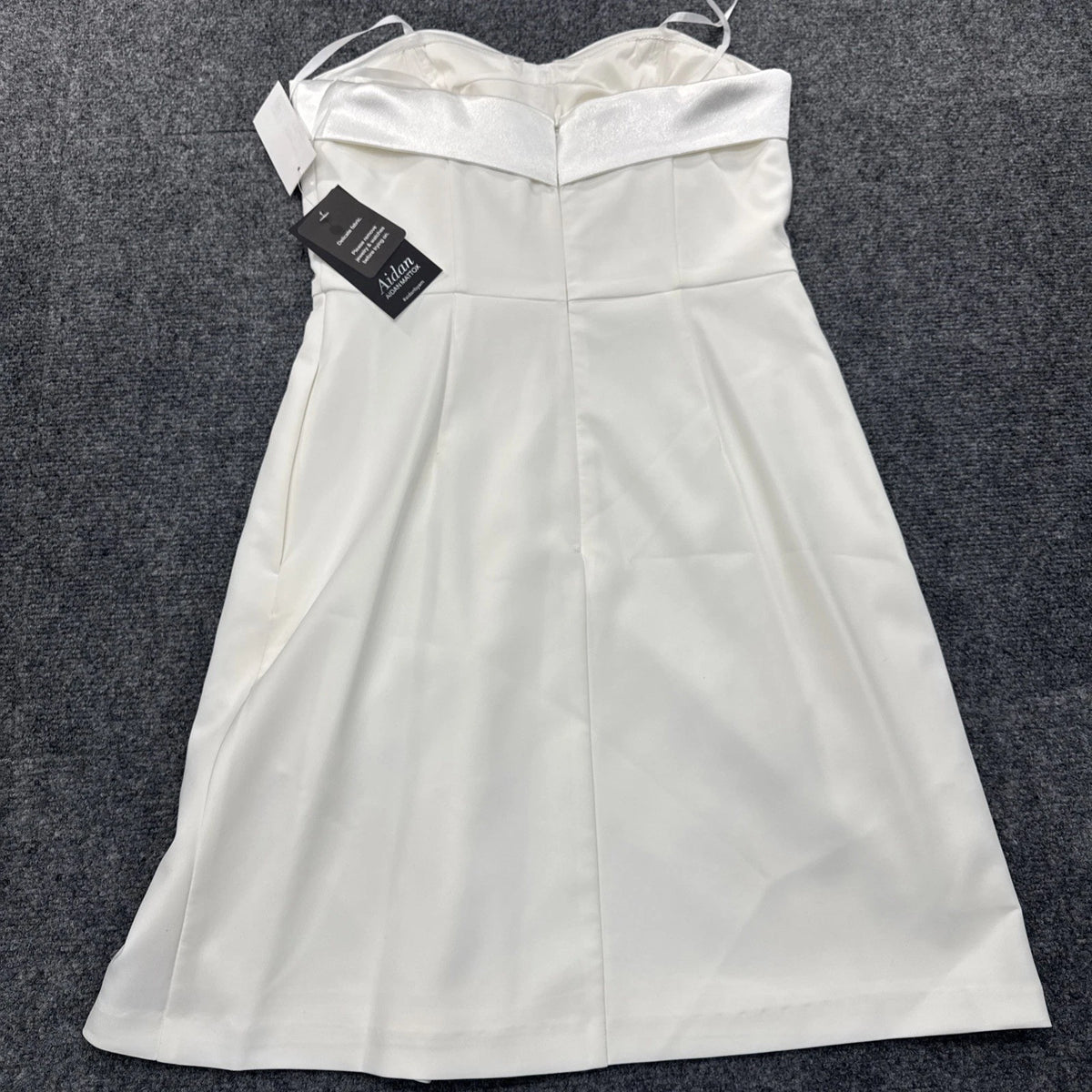 Aidan Mattox Strapless Tuxedo Dress Women's 2 Ivory White Formal BNWT