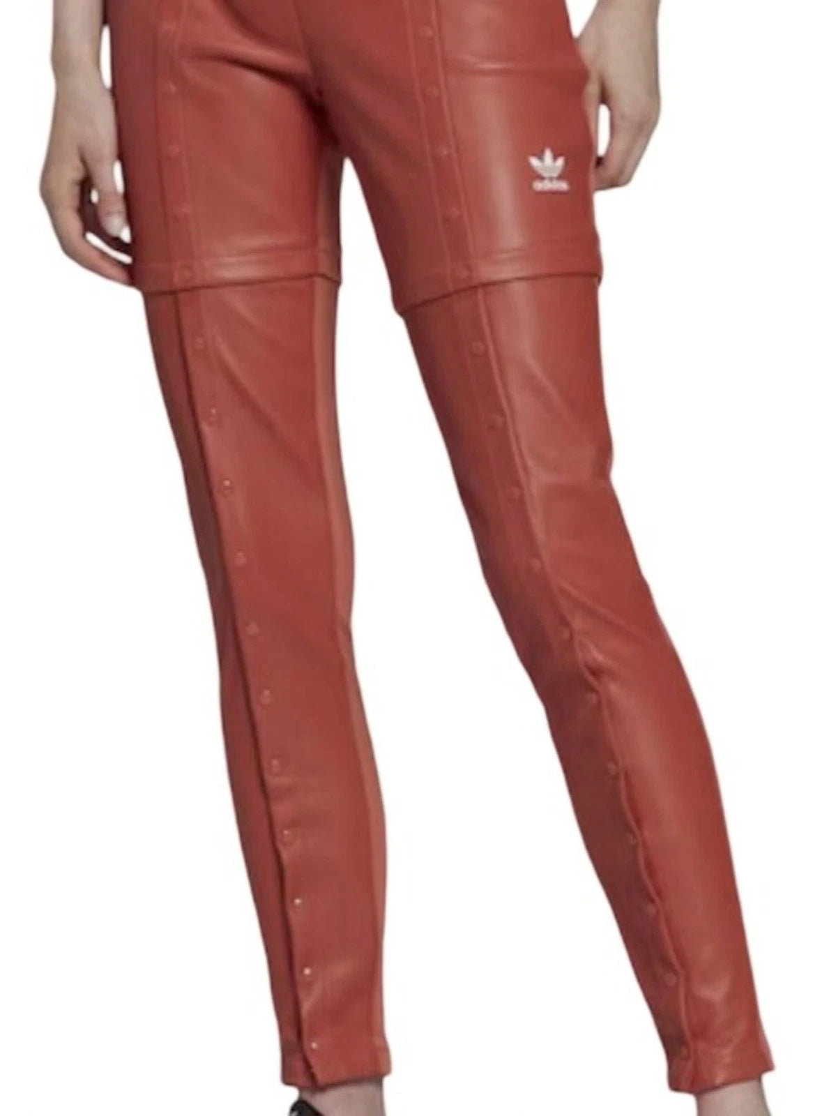 adidas Always Original Women’s XS Faux Leather Snap Pants HC3029 NWT