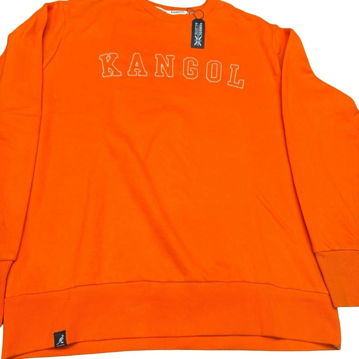 Kangol Men’s Crewneck Sweater XL Orange Logo Streetwear Pullover BNWT