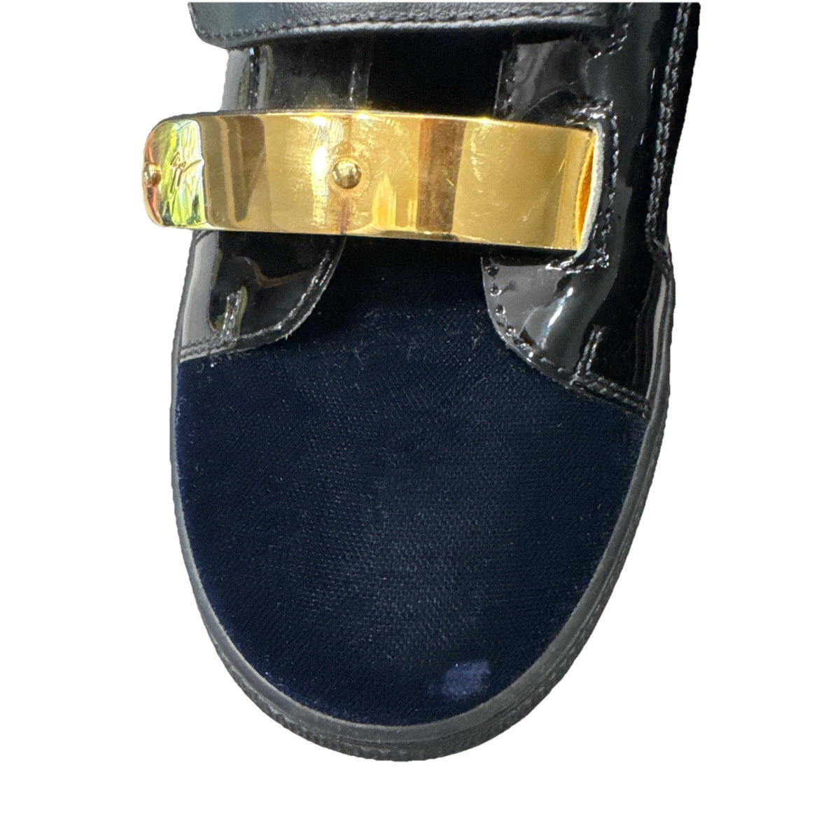 Giuseppe Zanotti Coby Sneakers Women EU 38 Navy Velvet Patent Leather Italy