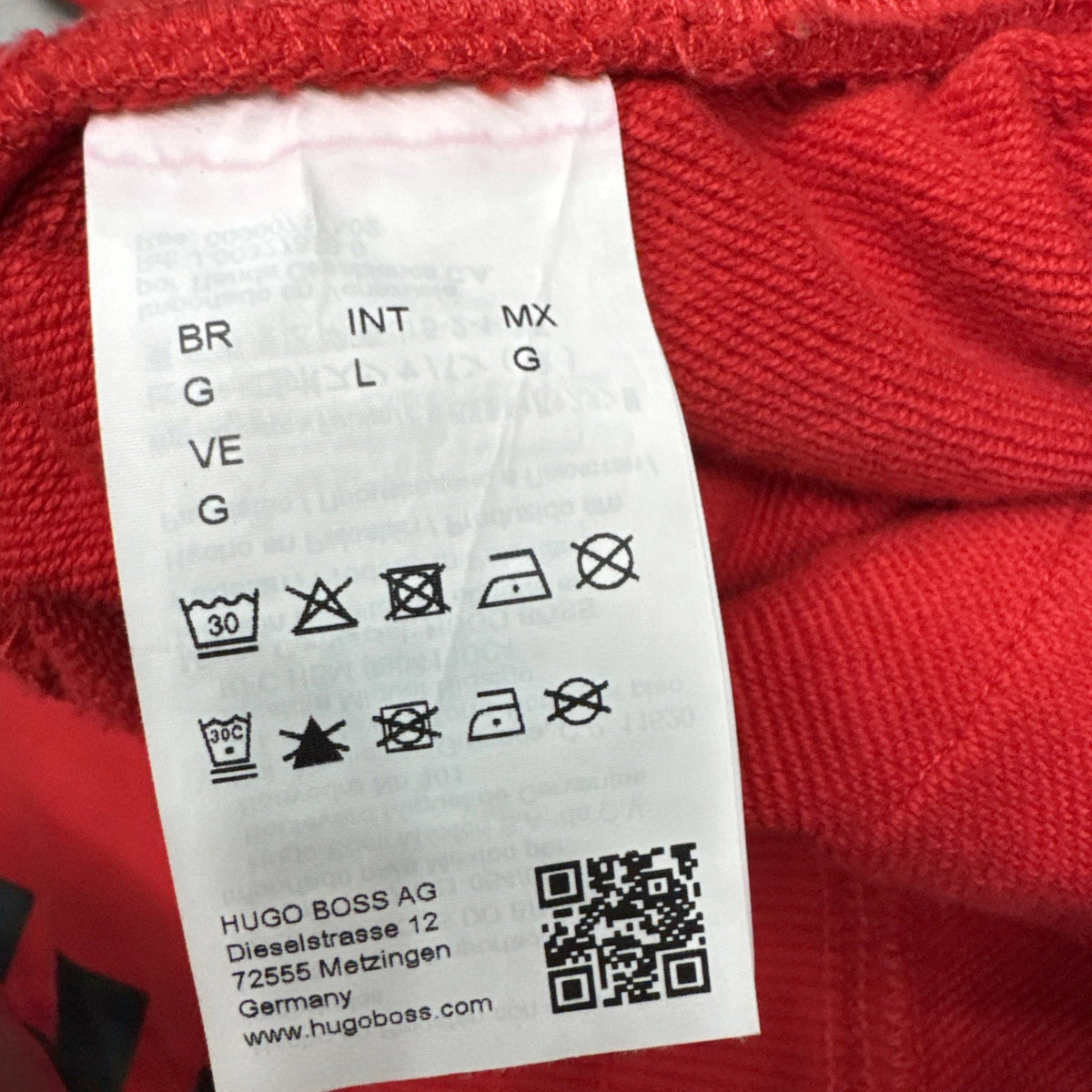 Hugo Boss Mens Large Red Black Checkered Logo Jogger Pants Athleisure
