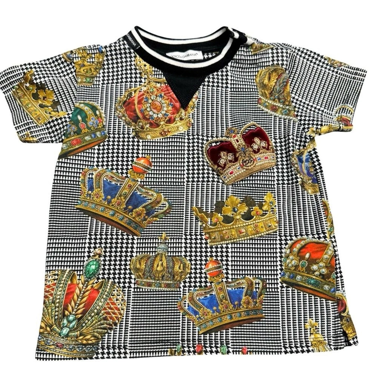 Dolce & Gabbana Kids Crown Tee Black Gold 12–18M Designer Baby Shirt Italy