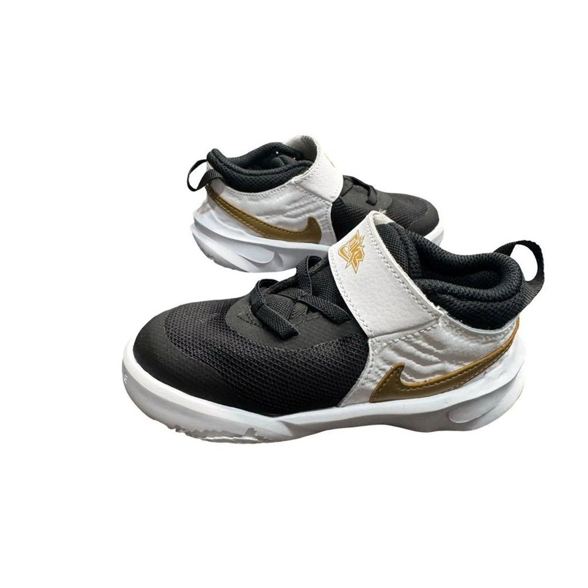 Nike Team Hustle D 10 TD Toddler 9C Black Gold Boys Basketball Shoes
