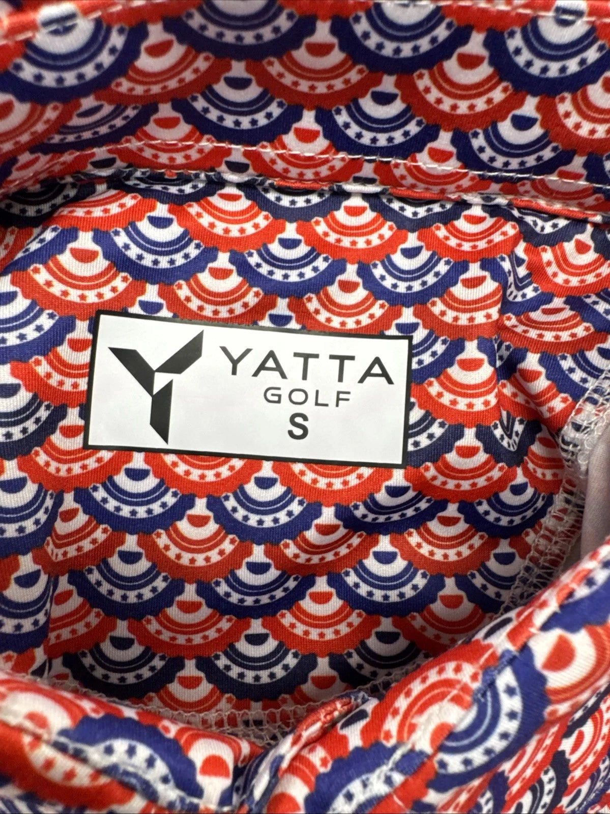 Yatta Golf Patriotic Golf Polo Men's Small Red White Blue NWT
