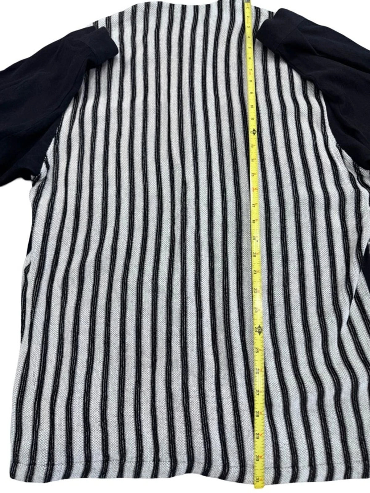 Boogie Boogie Italy Mens M Black Striped Knit Shirt Jacket Vintage Y2K