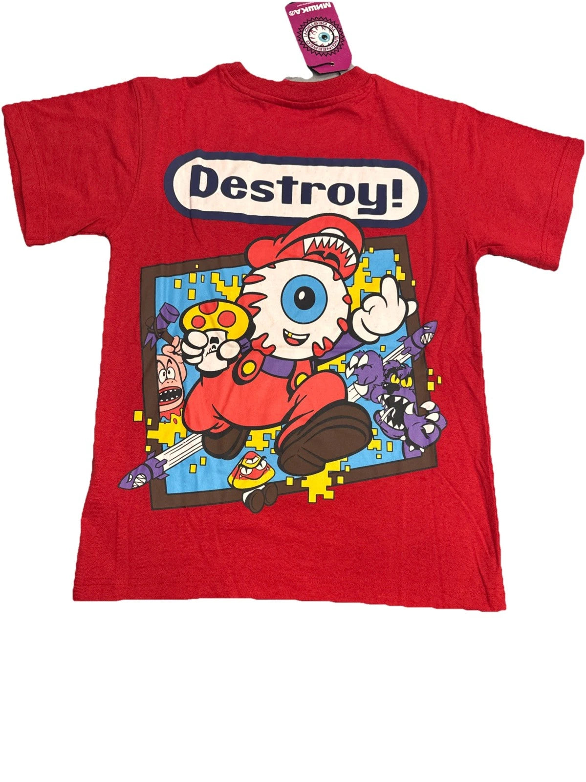 Mishka Destroy Video Game Keep Watch Tee Red Small NWT Streetwear Graphic