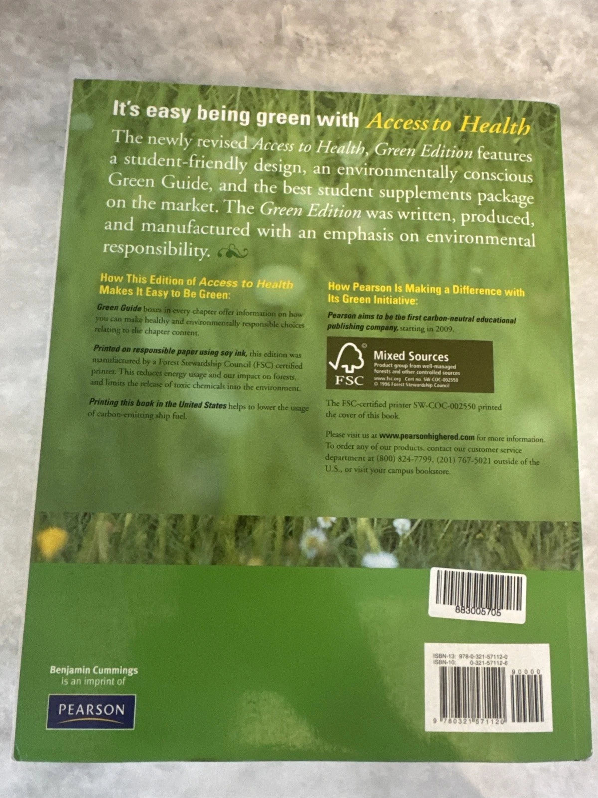 Access to Health Green Edition Rebecca J Donatelle College Textbook PB