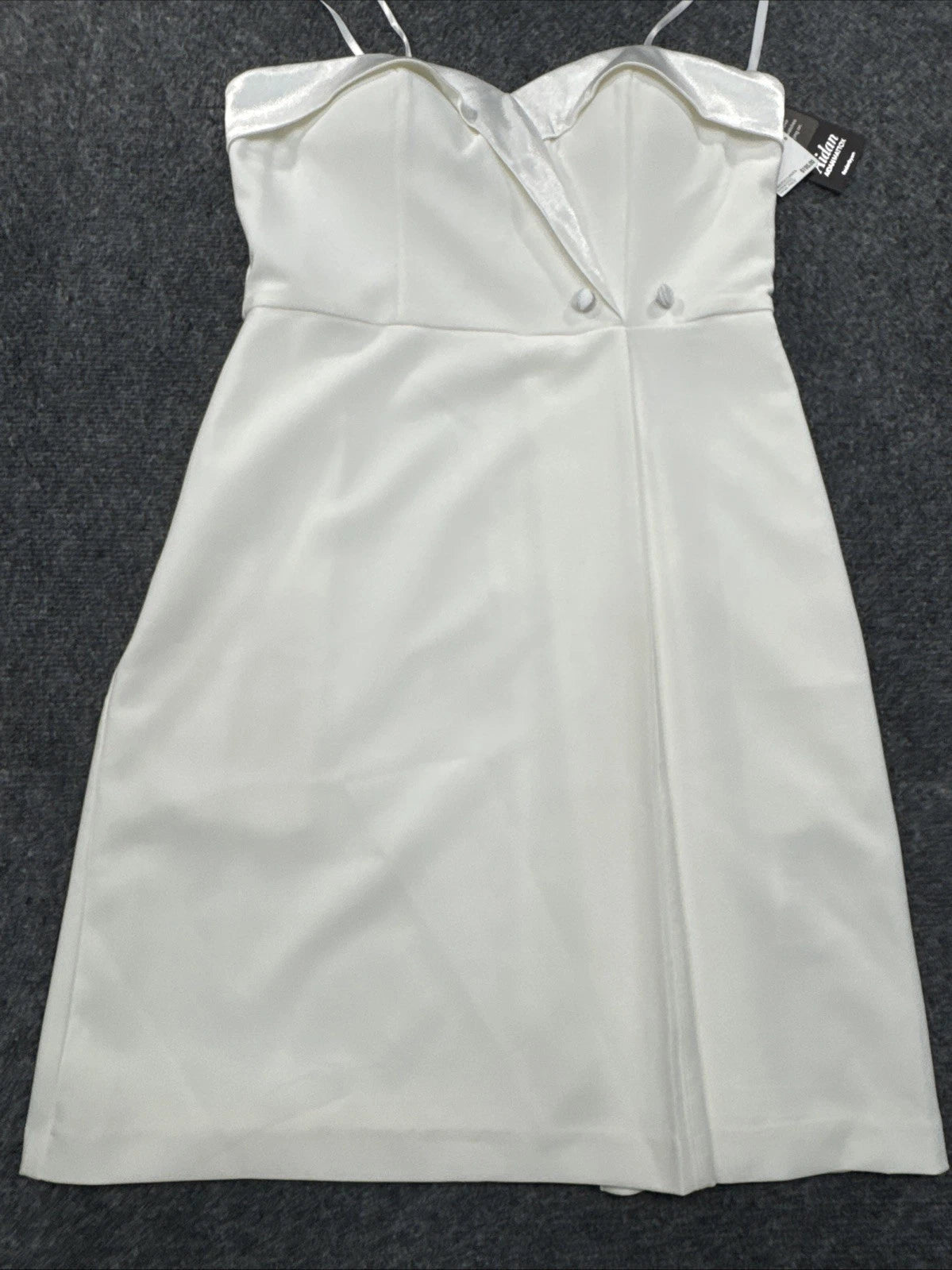 Aidan Mattox Strapless Tuxedo Dress Women's 2 Ivory White Formal BNWT