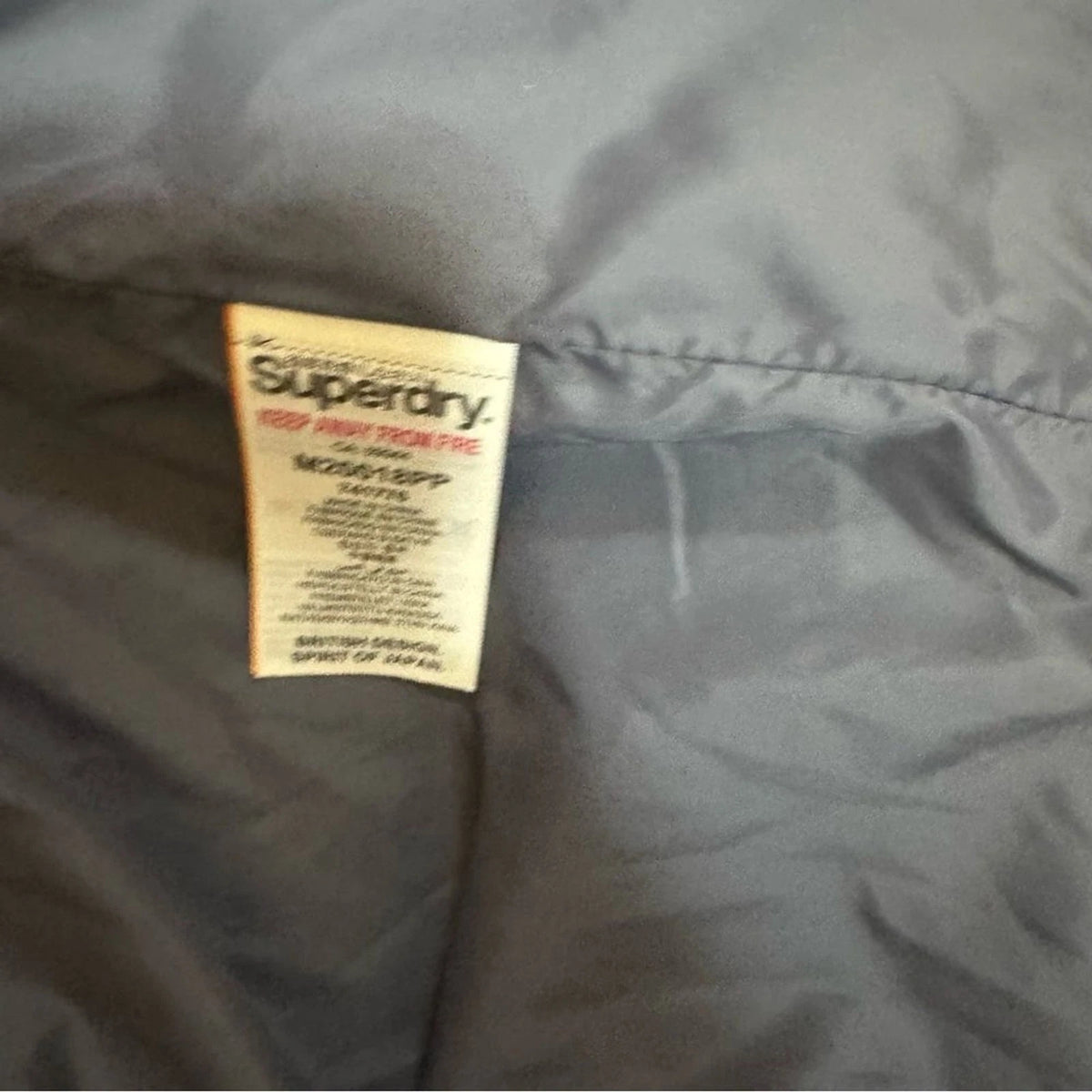 Superdry Storm Hybrid Jacket Men’s M Gray Quilted Fleece Hooded