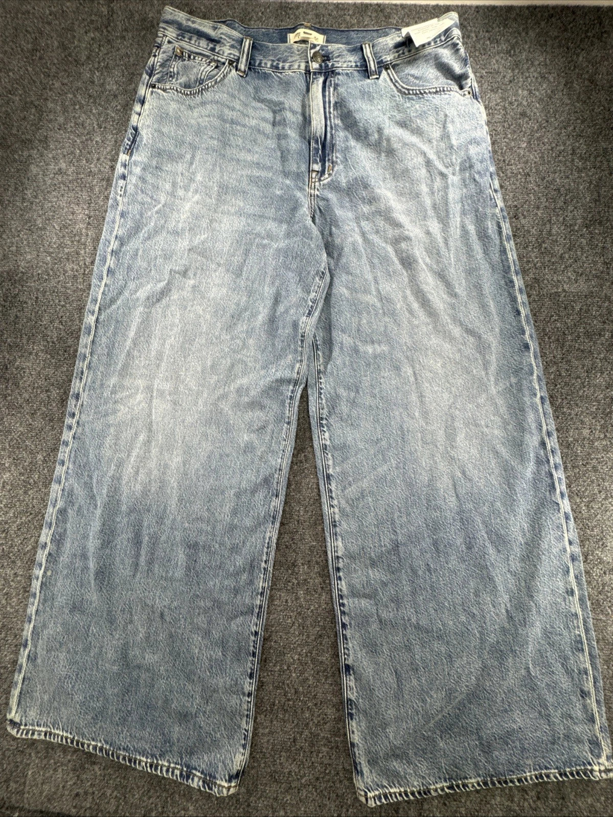 Madewell Superwide-Leg Jeans Women W32 High Rise Wide Leg Light Wash NWT