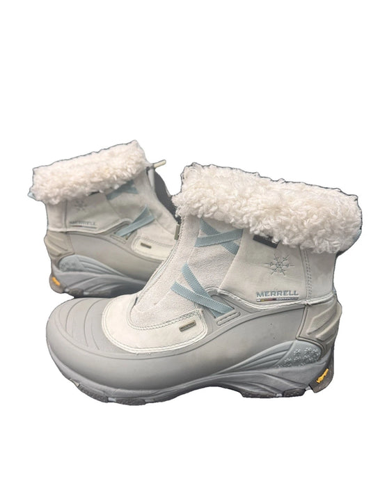 Merrell Winterlude Zip Grey Waterproof Winter Boots Womens 8.5 Vibram