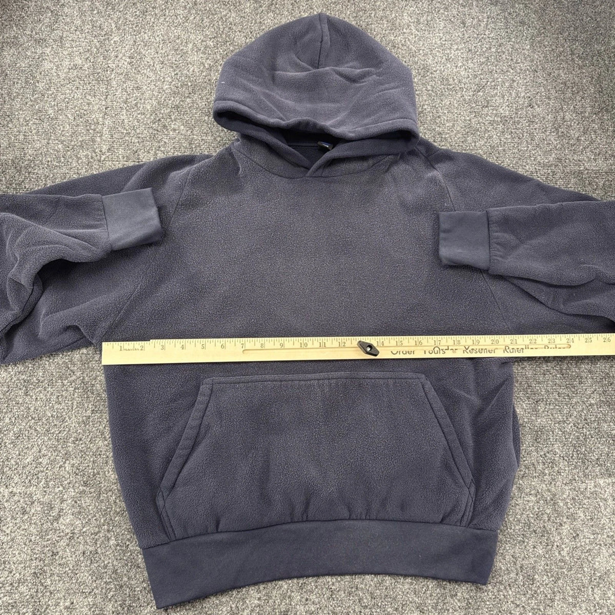 YZY Yeezy Polar Fleece Hoodie Medium Navy Blue Faded Oversized Pullover