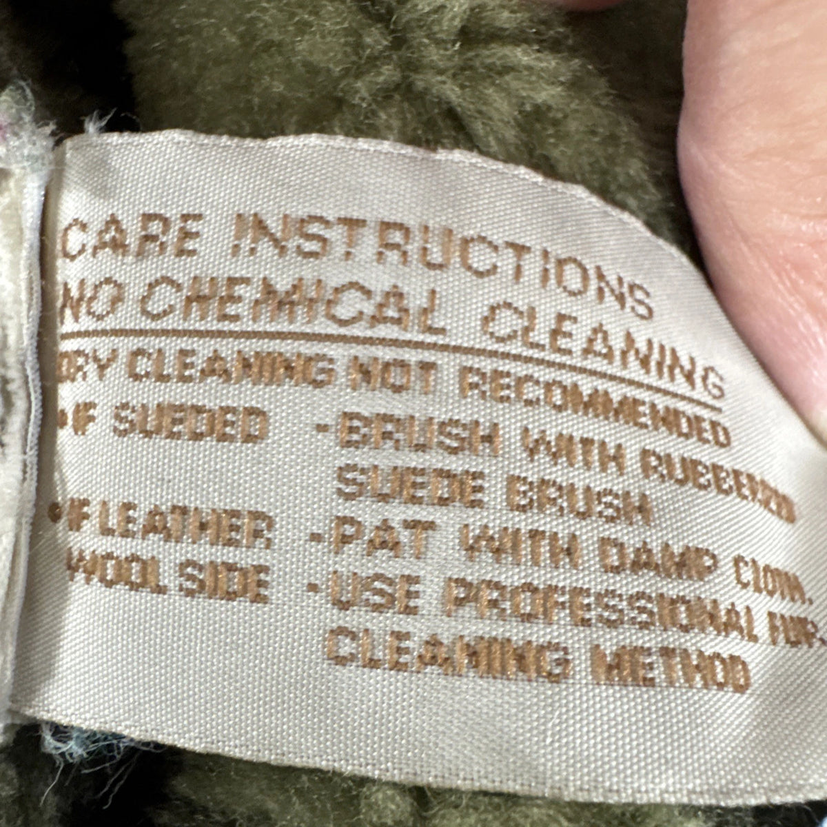 Vintage Sawyer of Napa Sheepskin Shearling Coat Olive Green Made in Canada