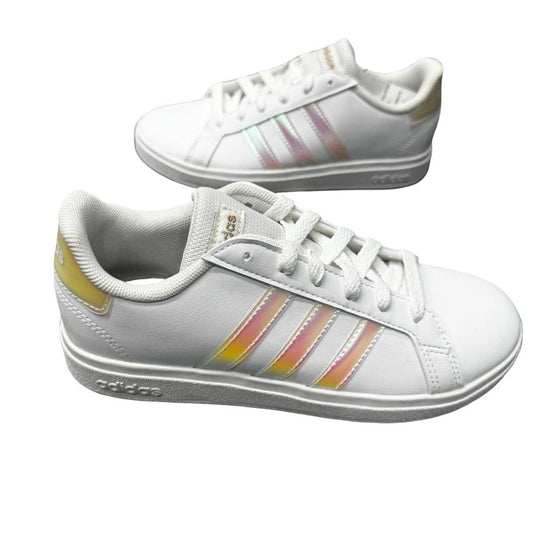 adidas Grand Court 2.0 K Kids 3 White Metallic ID7868 New with Box